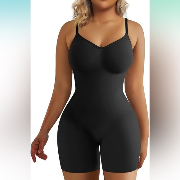 NWT Shaperx Seamless Black Boy Short Small/Medium Bodysuit Style 5218 - Picture 1 of 7